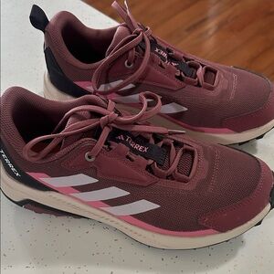 adidas Terrex Women's Maroon and White Trail Sneakers